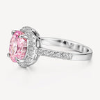 925 2.0ct Oval Cut Pink Diamond Engagement Ring