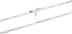 talian Jewelry 3mm Paper Clip Link Chain Necklace