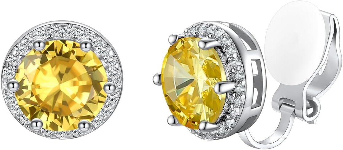 Silvora Clip On Earrings for Women Round