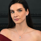 Sterling Silver Emerald Cut Stud Earrings