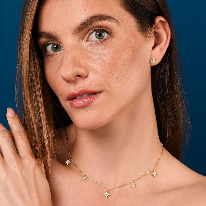 Moon and Star Charm Necklace